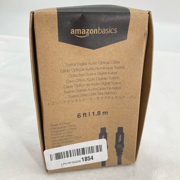 amazonbasics Toslink Digital Audio Optical Cable 6 ft | 1.8 m, Black - Picture 1 of 3